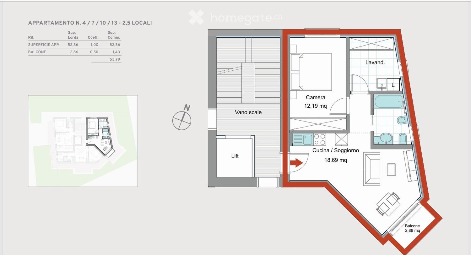 2 ½ Zimmer-Wohnung, Foto 4 von 5