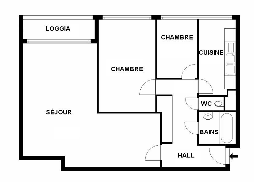 3 rooms apartment