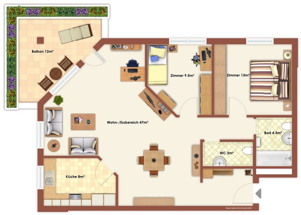 3 ½ rooms apartment