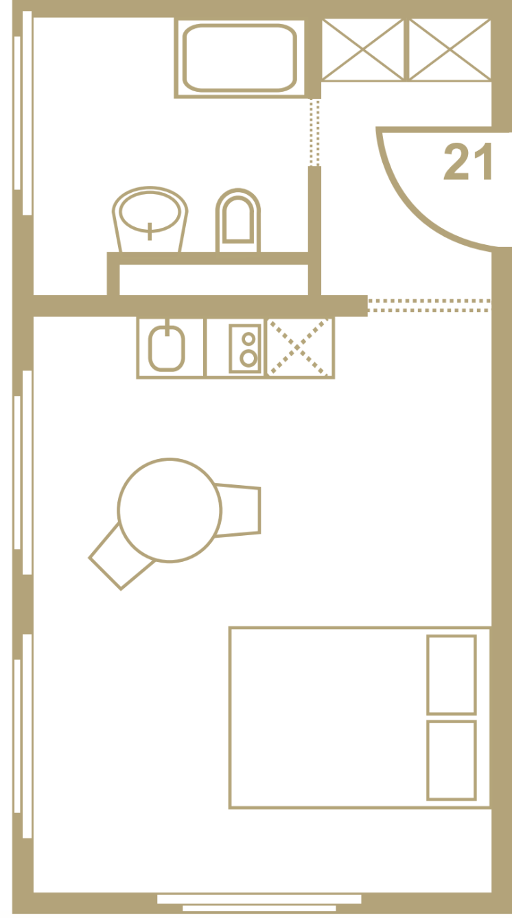 1 room furnished flat