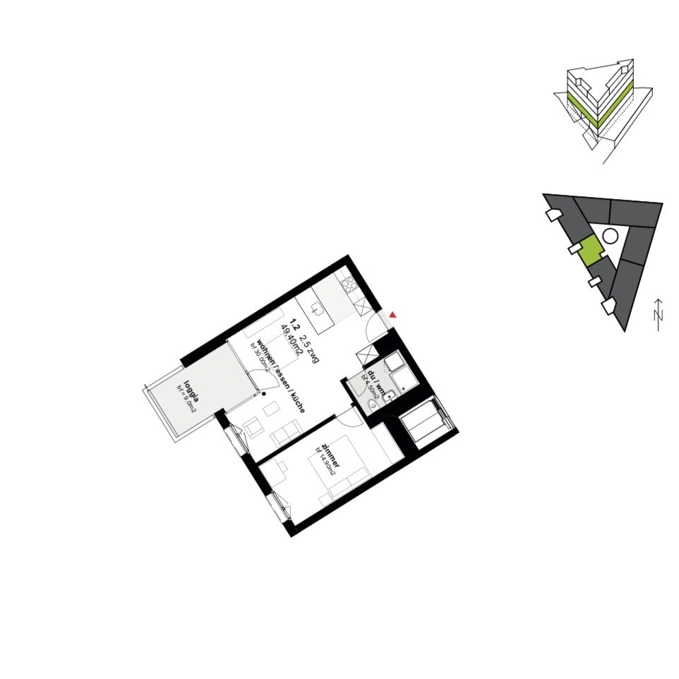 2 ½ Zimmer Wohnung, Foto 7 von 7