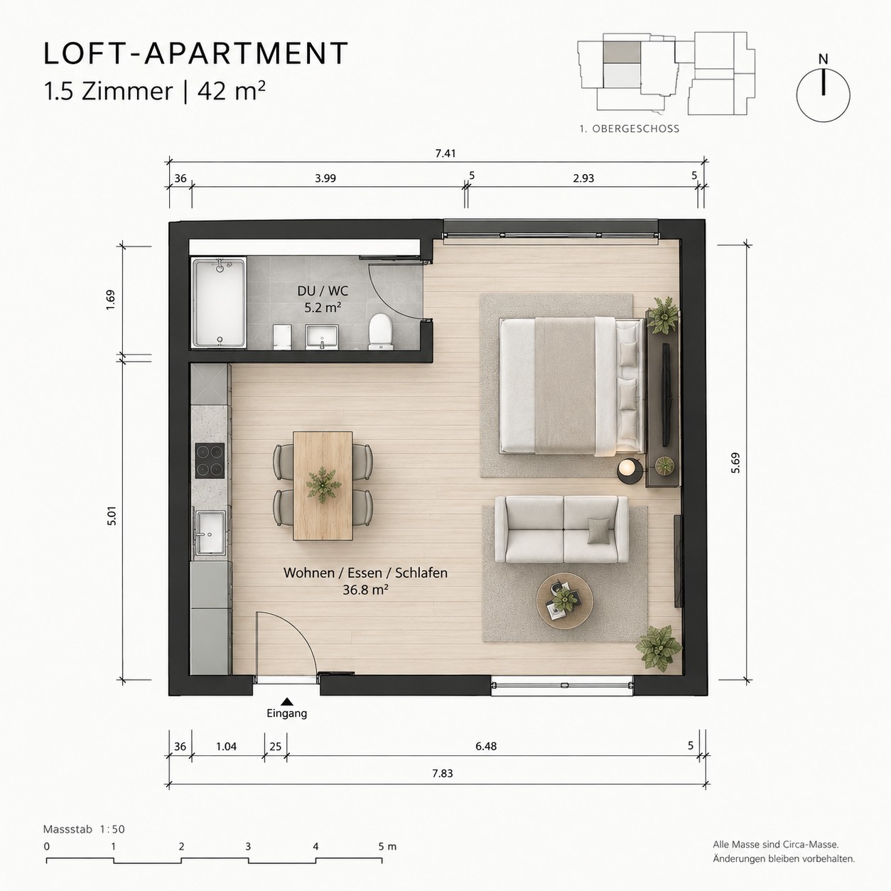 1 ½ rooms apartment, Foto 6 von 6