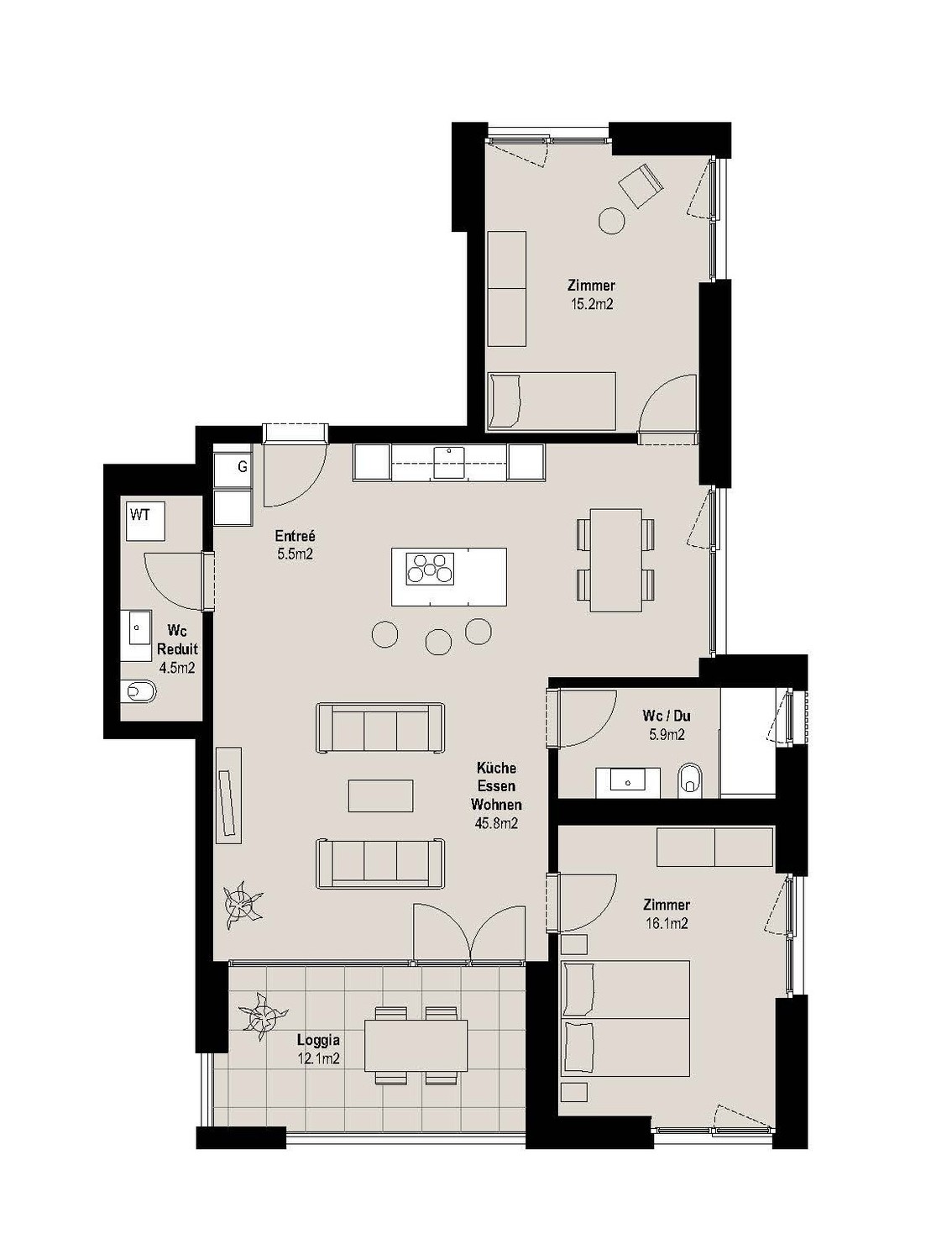 3 ½ rooms apartment, photo 2 sur 3