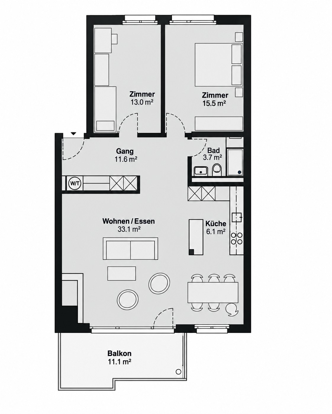 2 ½ rooms apartment