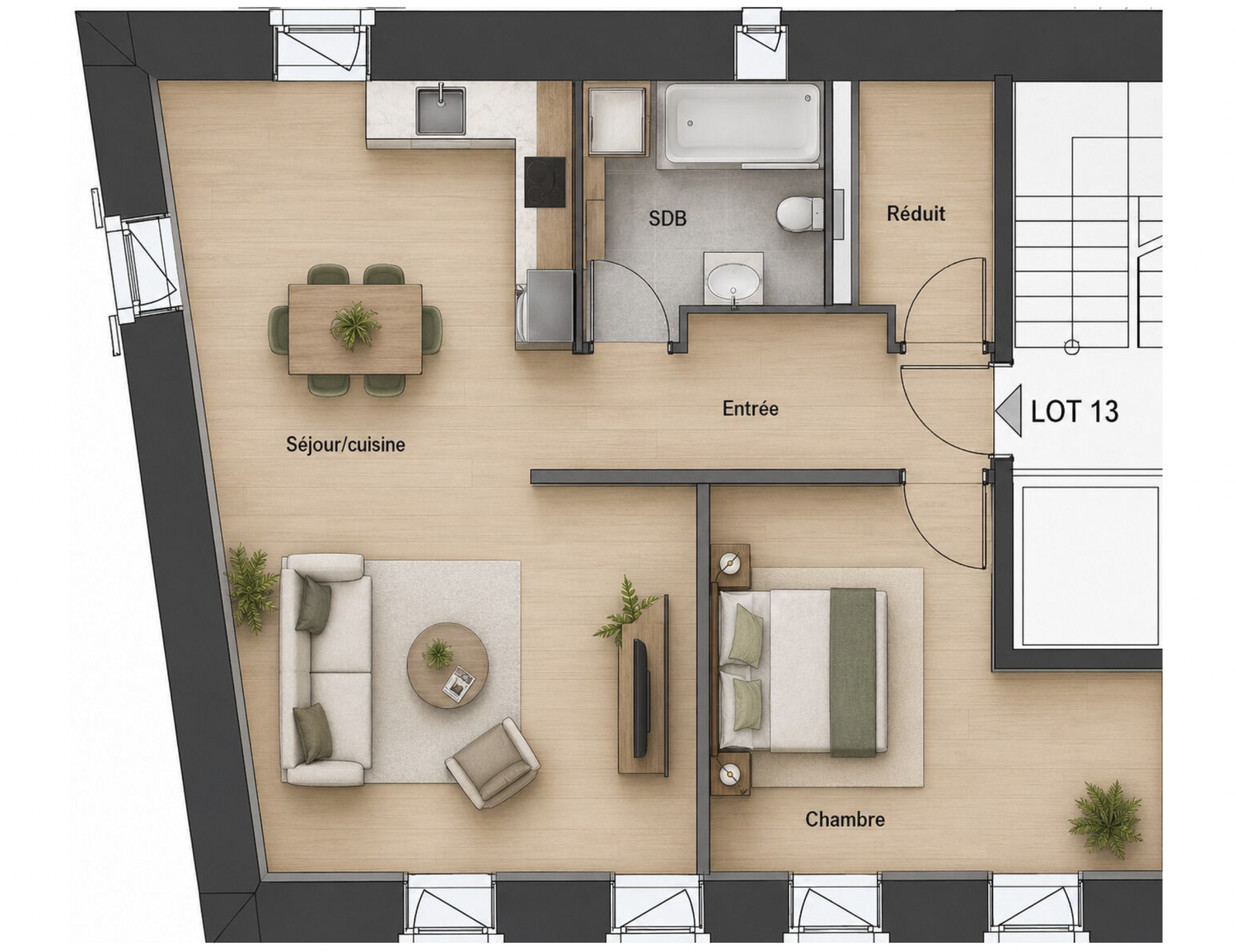 2 ½ Zimmer Wohnung, Foto 3 von 10