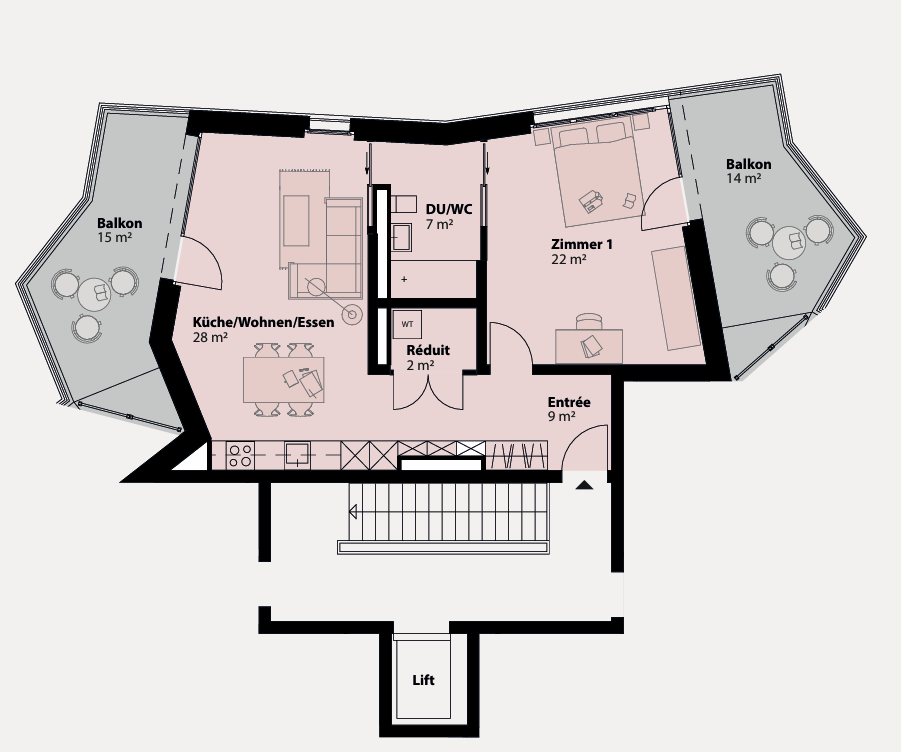 2 ½ rooms apartment