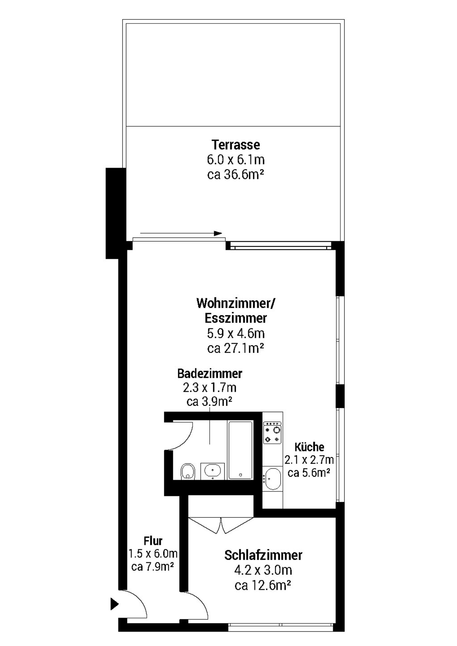 Appartement de 2 ½ pièces