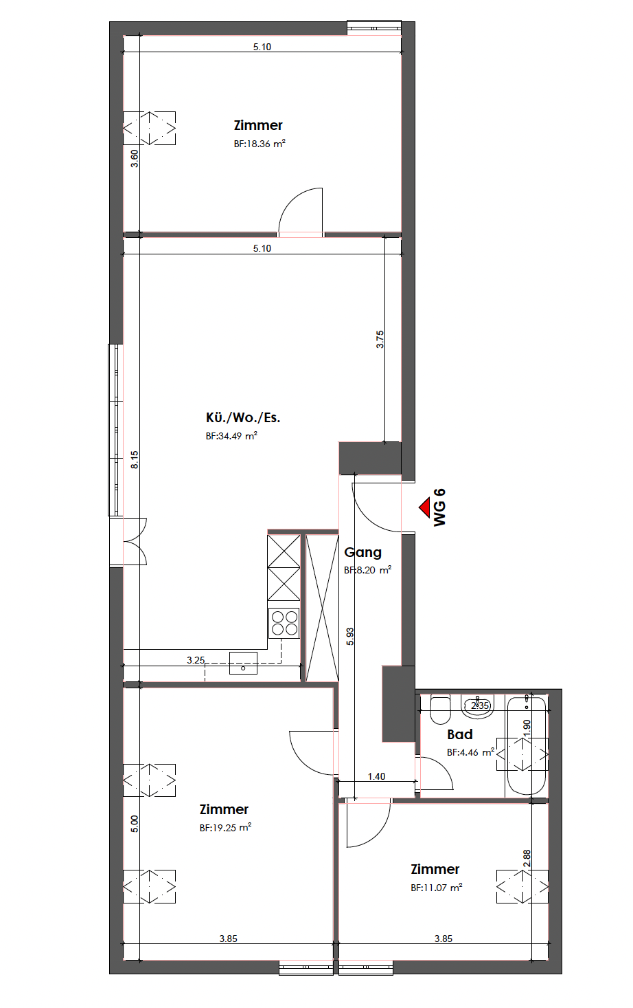 4 ½ rooms apartment