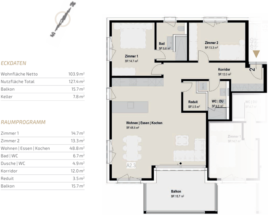 3 ½ rooms apartment