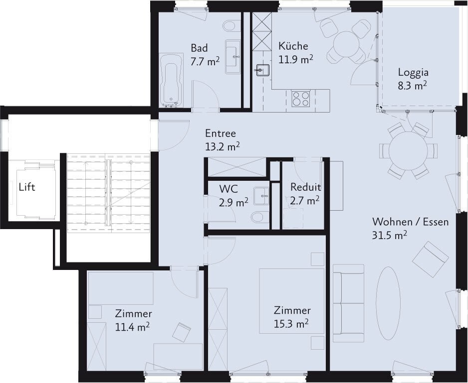 3 ½ rooms apartment