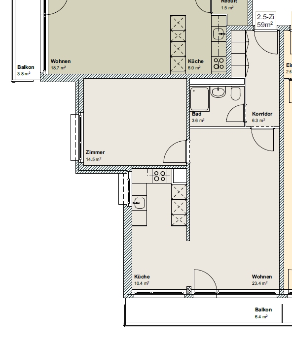 3 ½ rooms apartment