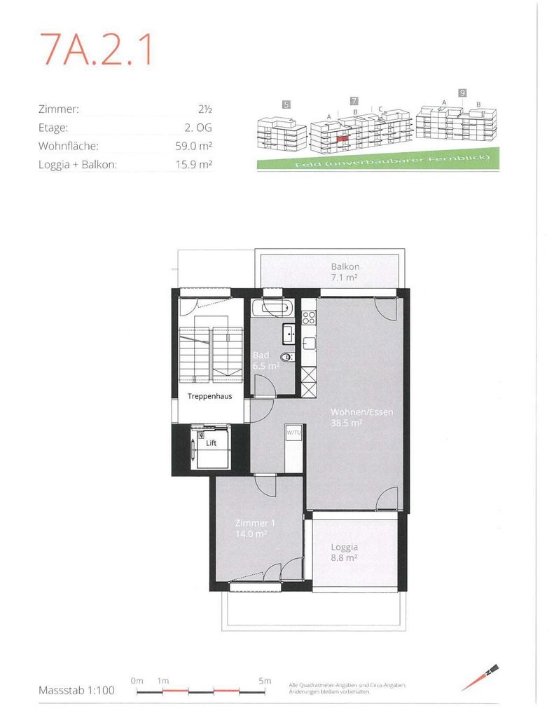 2 ½ rooms apartment