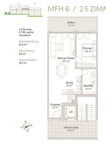 2 ½ rooms apartment, Foto 2 von 10