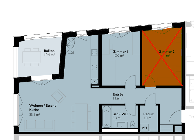 2 ½ rooms apartment