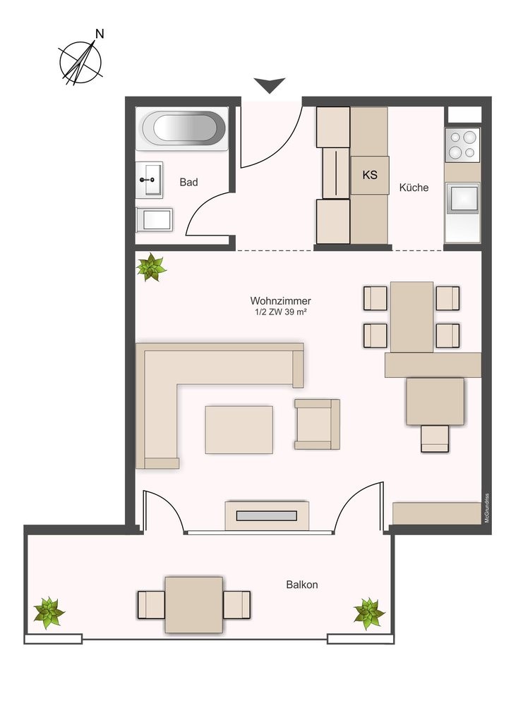 1 ½ rooms apartment, Foto 6 von 6