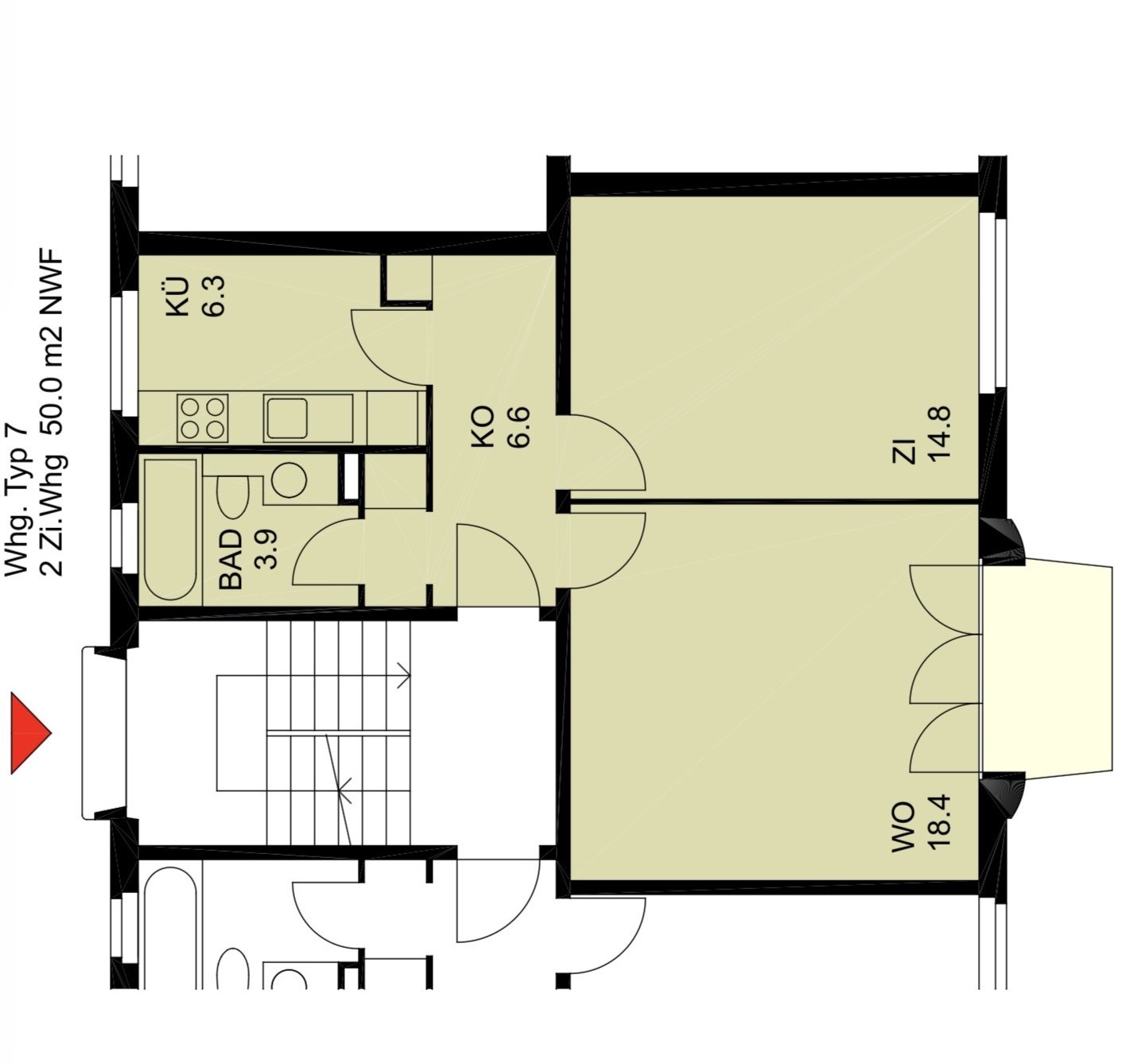 2 rooms apartment, Foto 2 von 8