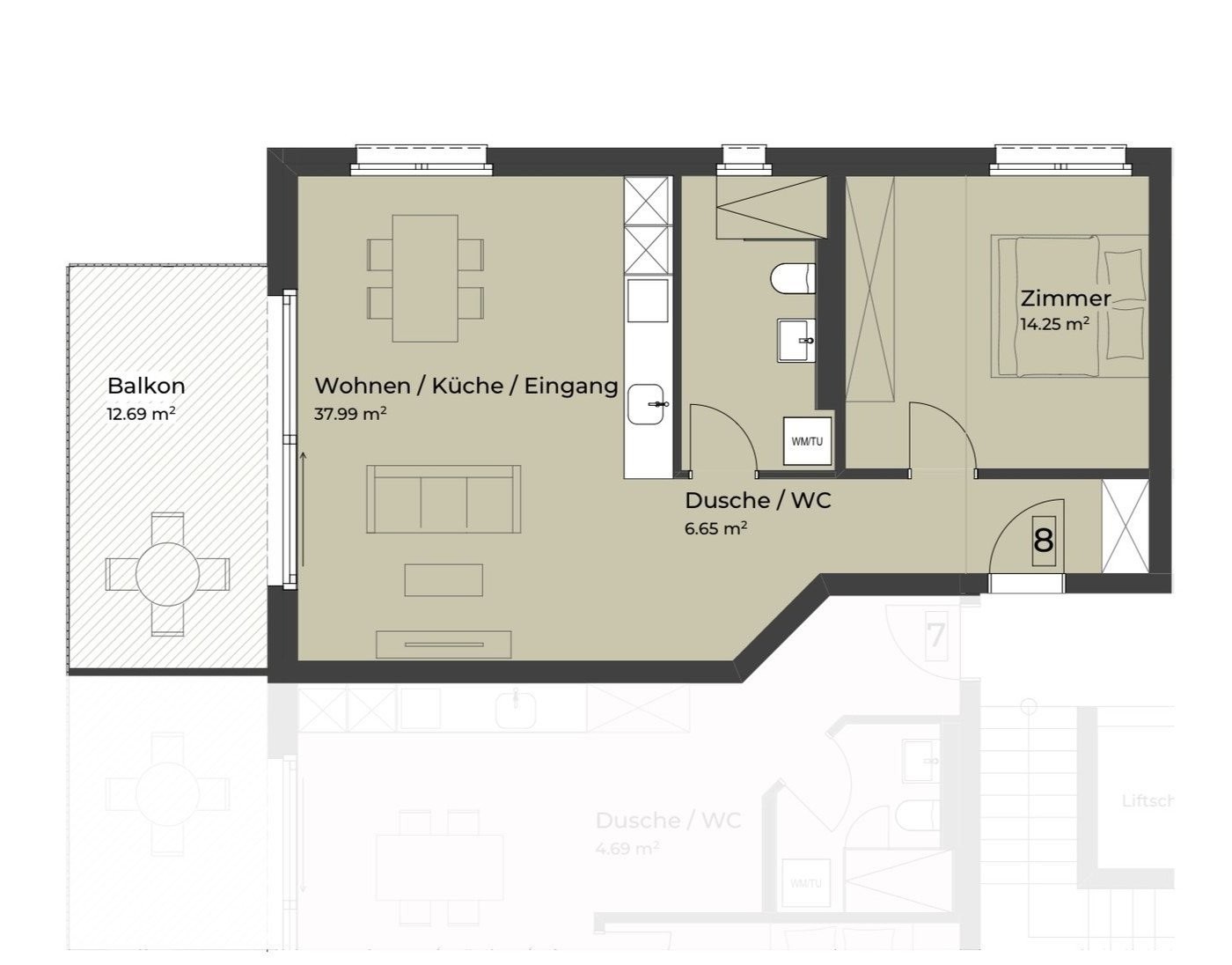 3 ½ Zimmer Wohnung