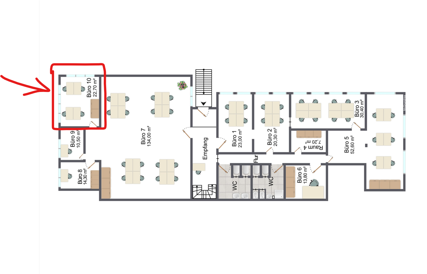 23m² office