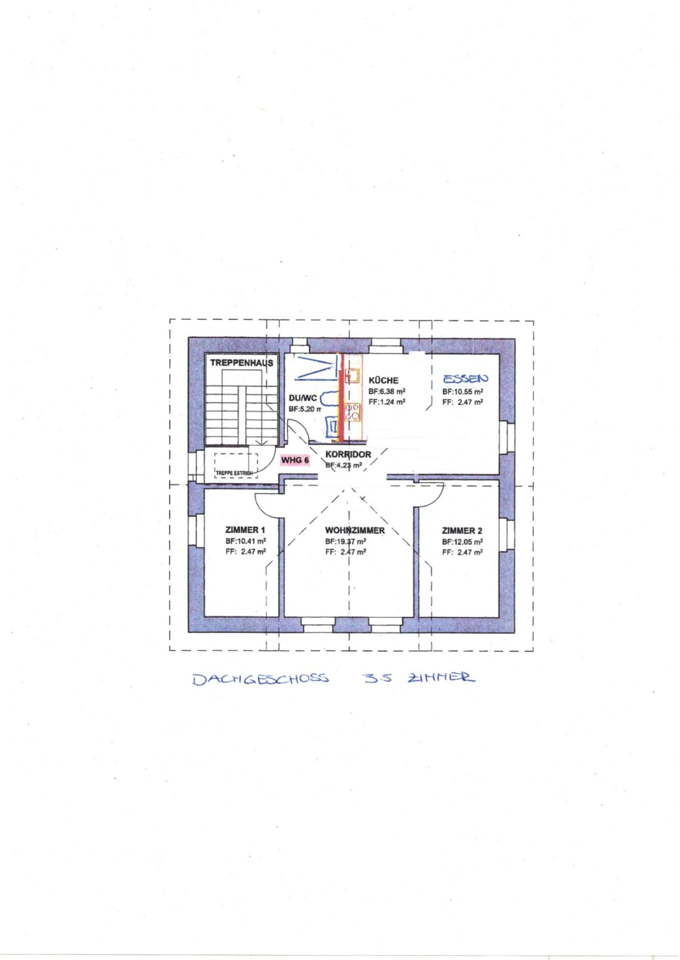2 ½ rooms roof flat