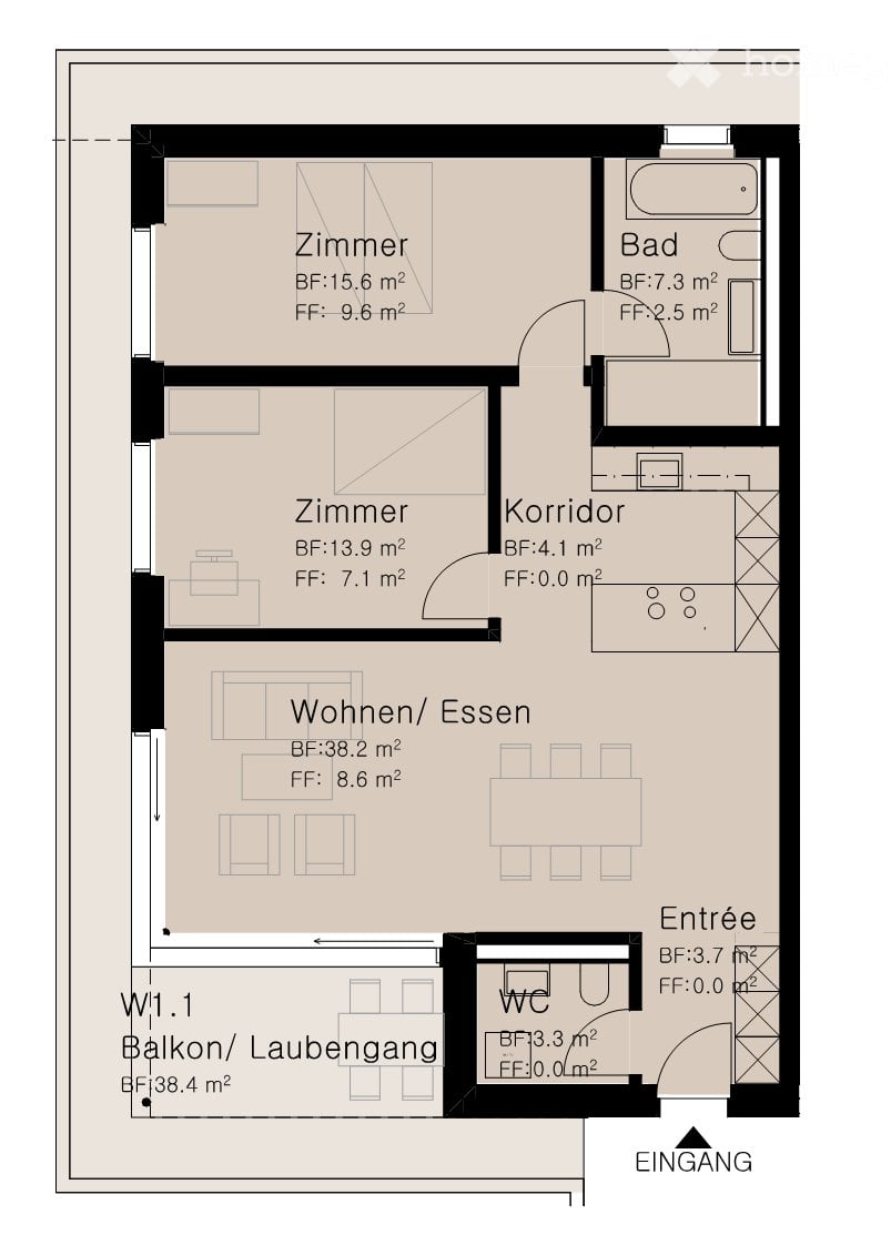 3 ½ rooms apartment, photo 2 of 3