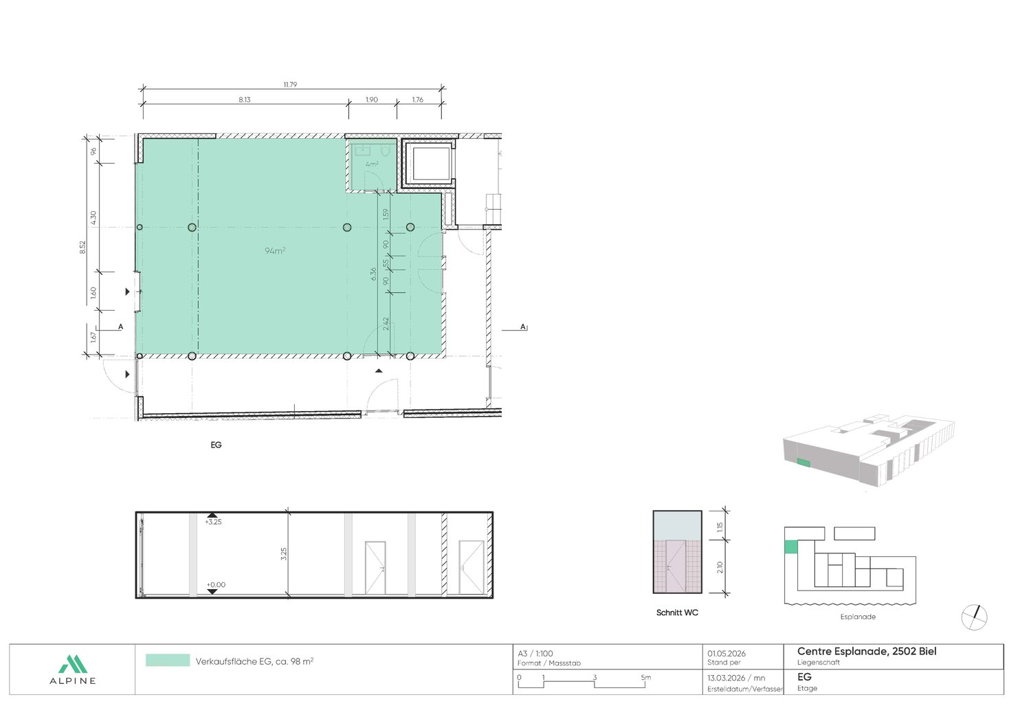 98m² de surface de vente