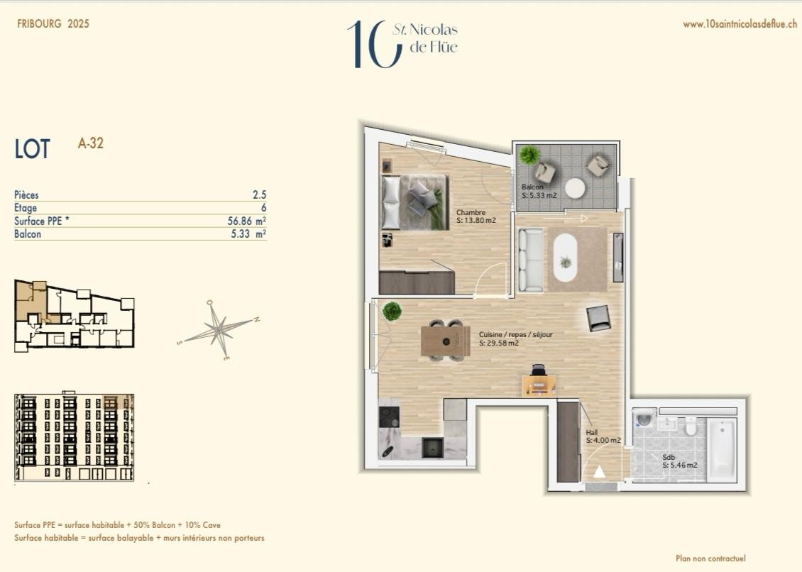 1 ½ rooms apartment