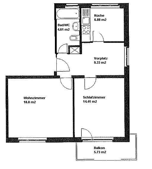 1 ½ rooms apartment