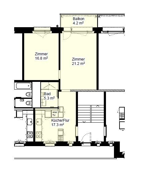 2 rooms apartment