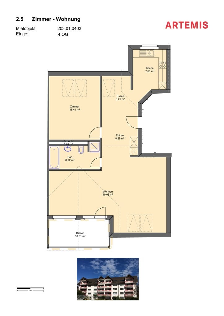 Appartement mansardé de 1 ½ pièces