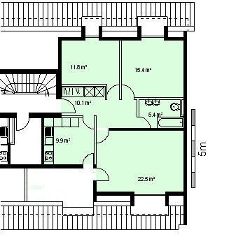 3 rooms roof flat