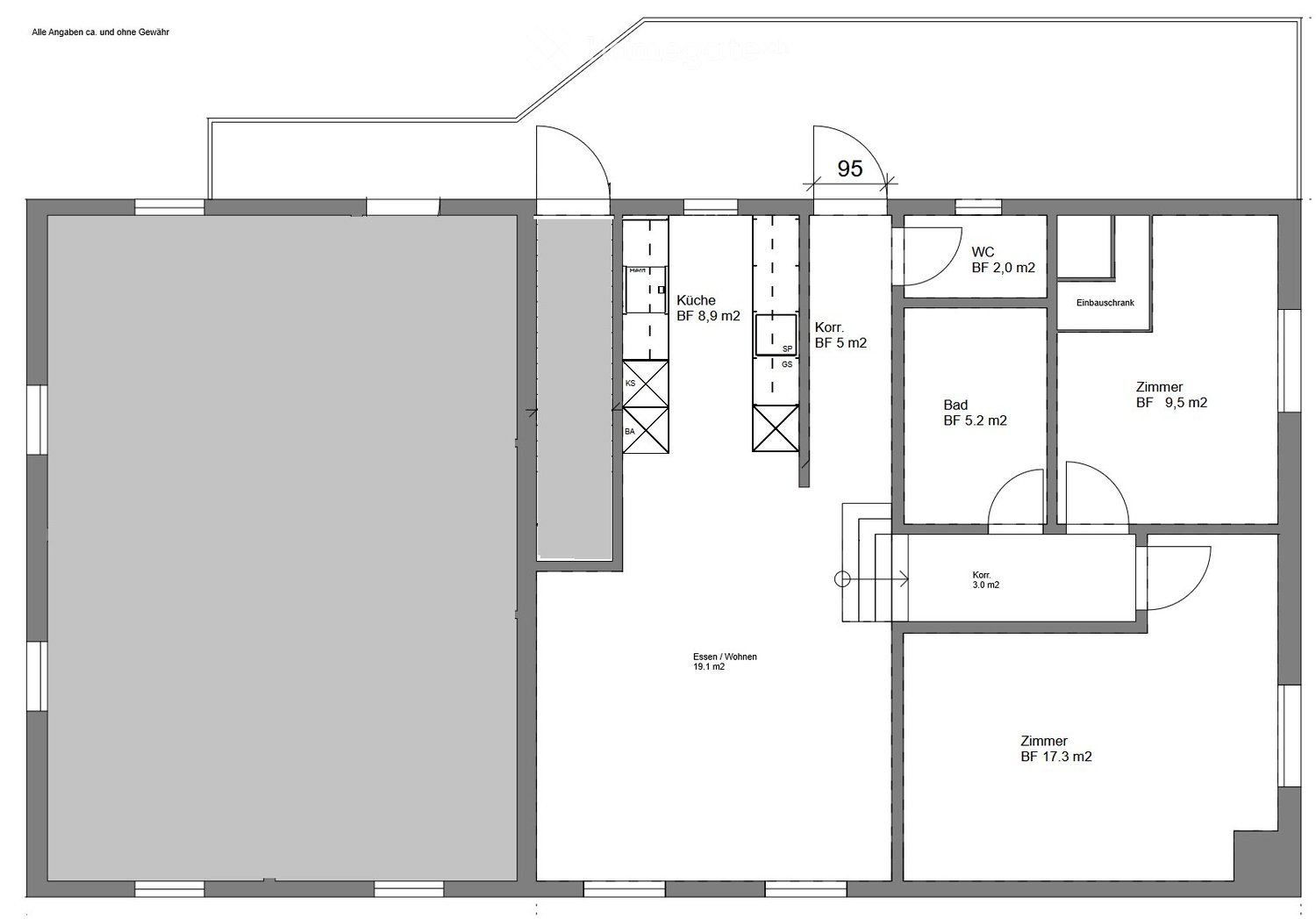 Appartement de 3 pièces