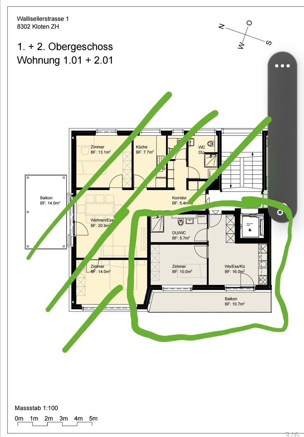 1 ½ rooms apartment
