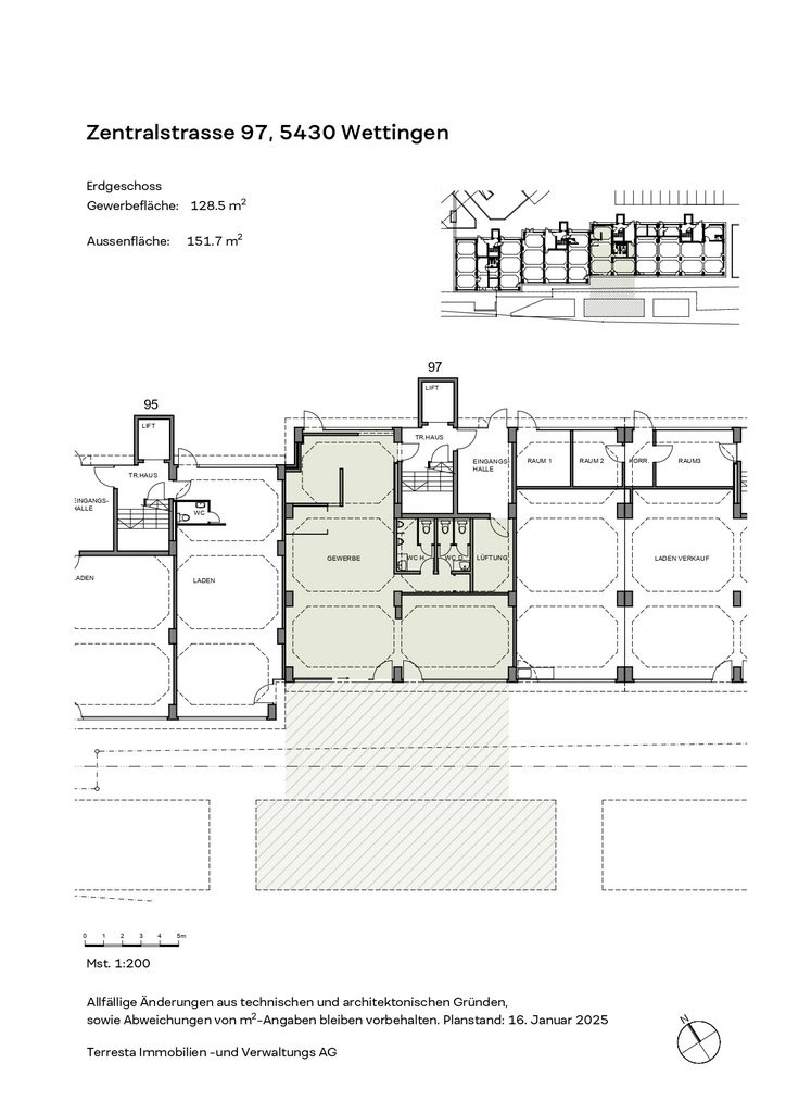 negozio di 129m²