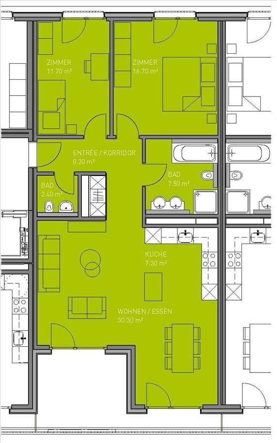 3 ½ rooms apartment