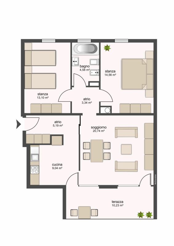 2 ½ rooms apartment