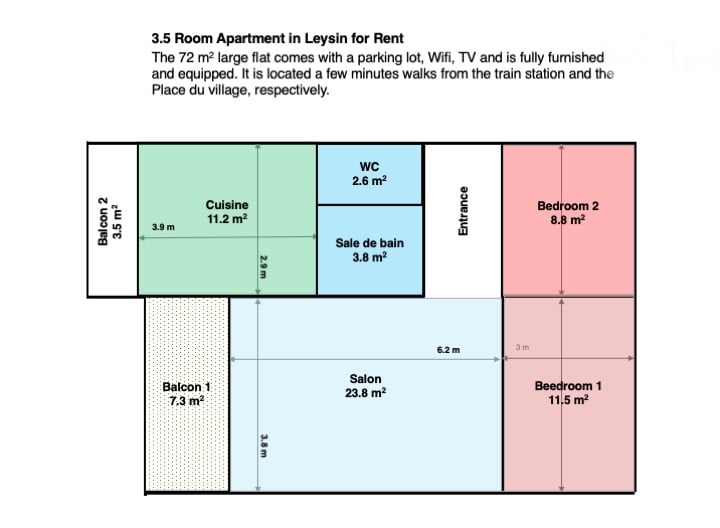 3 ½ rooms apartment