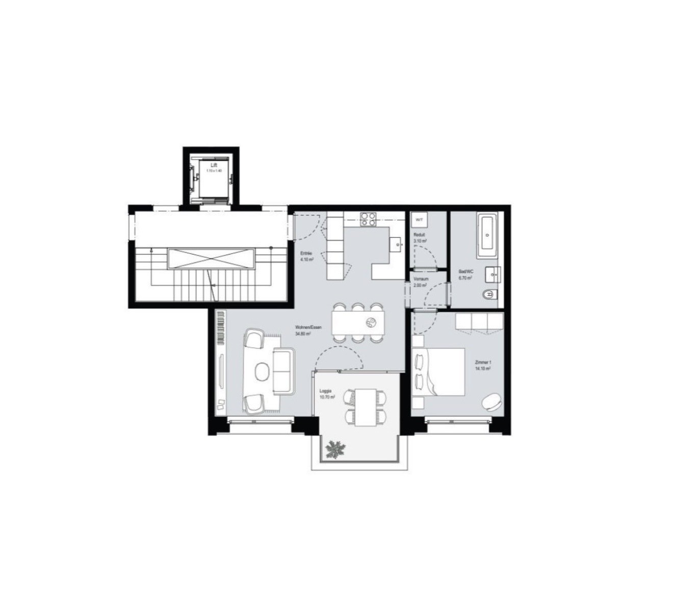 2 ½ rooms apartment