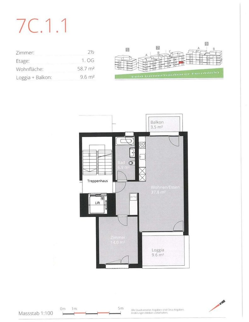 2 ½ rooms apartment