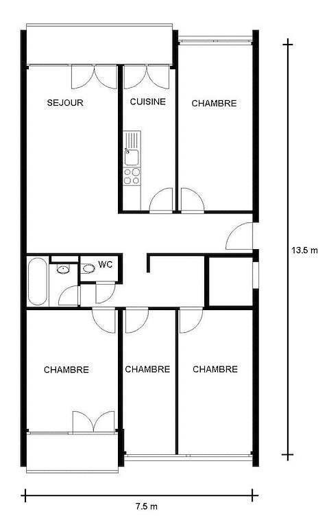 6-Zimmer-Wohnung