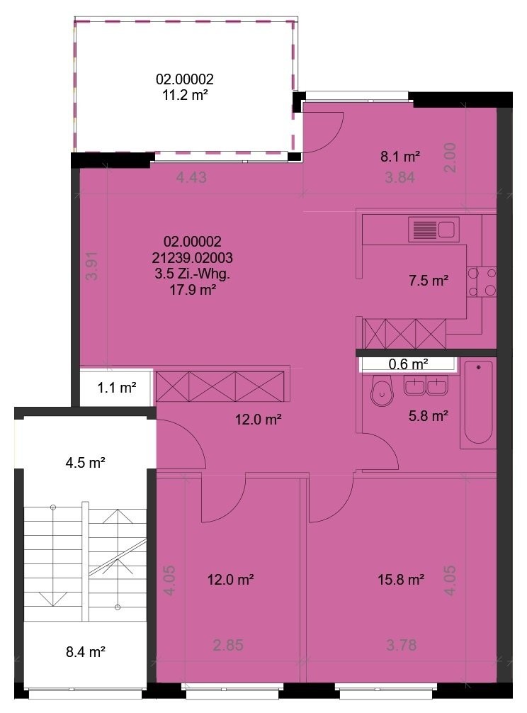 2 ½ rooms apartment