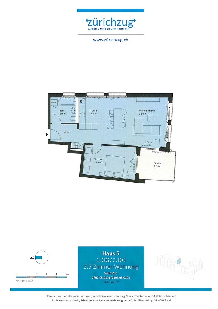 2 ½ rooms apartment