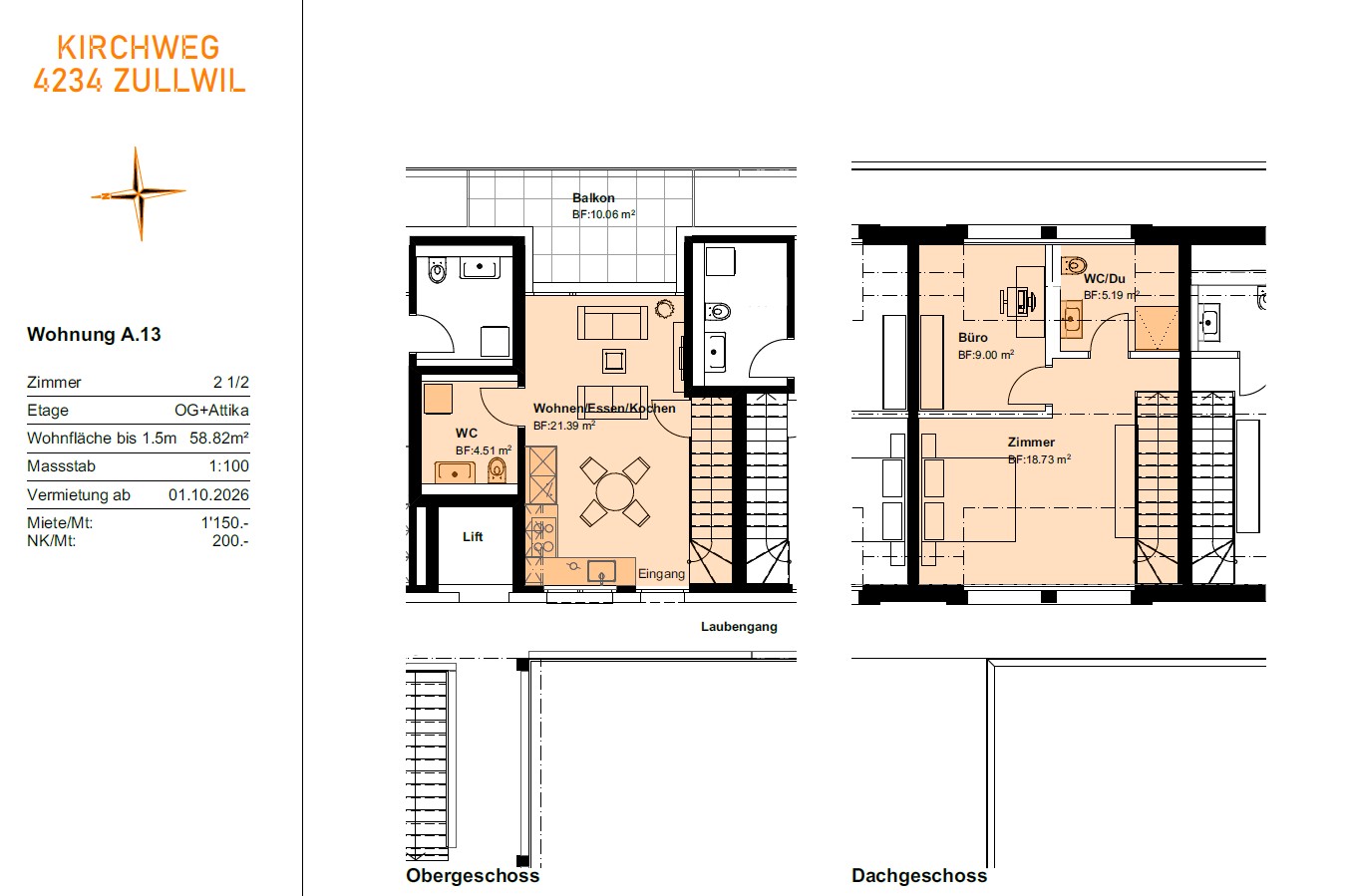 Appartamento di 2 ½ locali