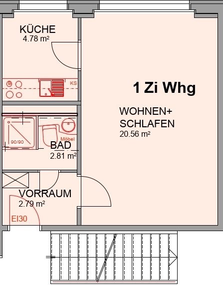 1 room apartment, Foto 5 von 5