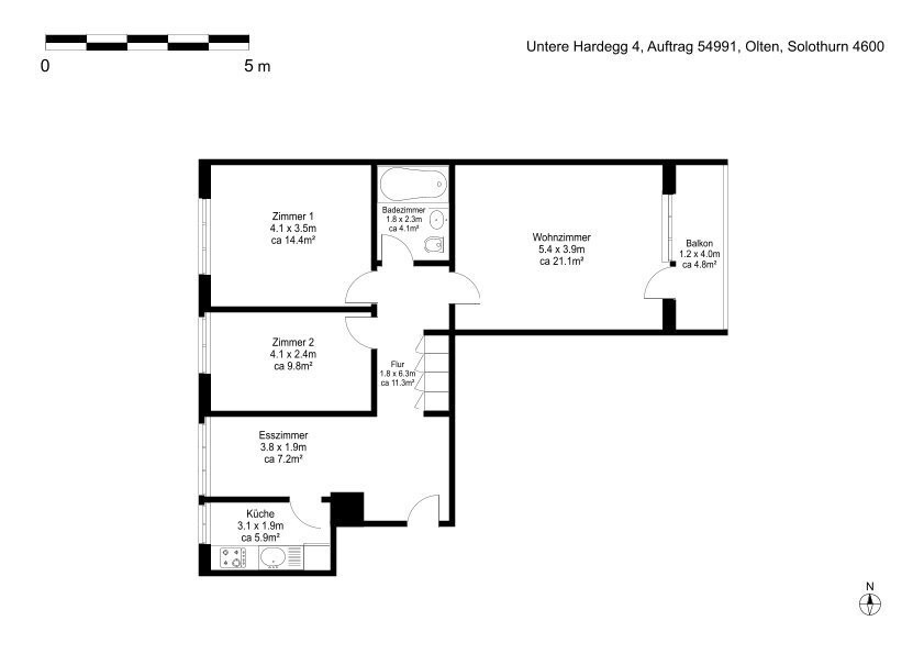 3 ½ rooms apartment