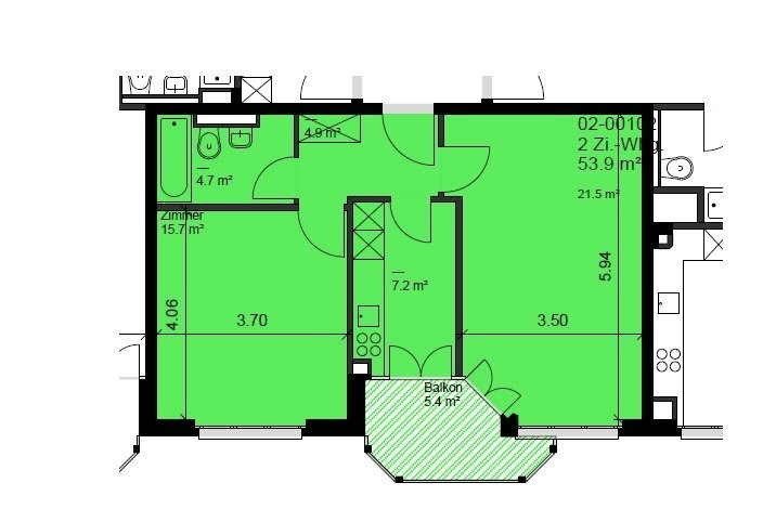 2 rooms apartment