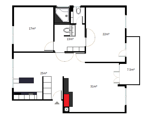 3 ½ rooms apartment