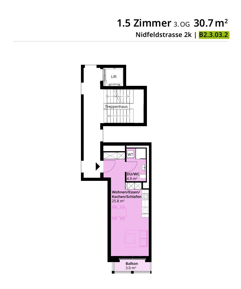 appartamento di 1 ½ locali
