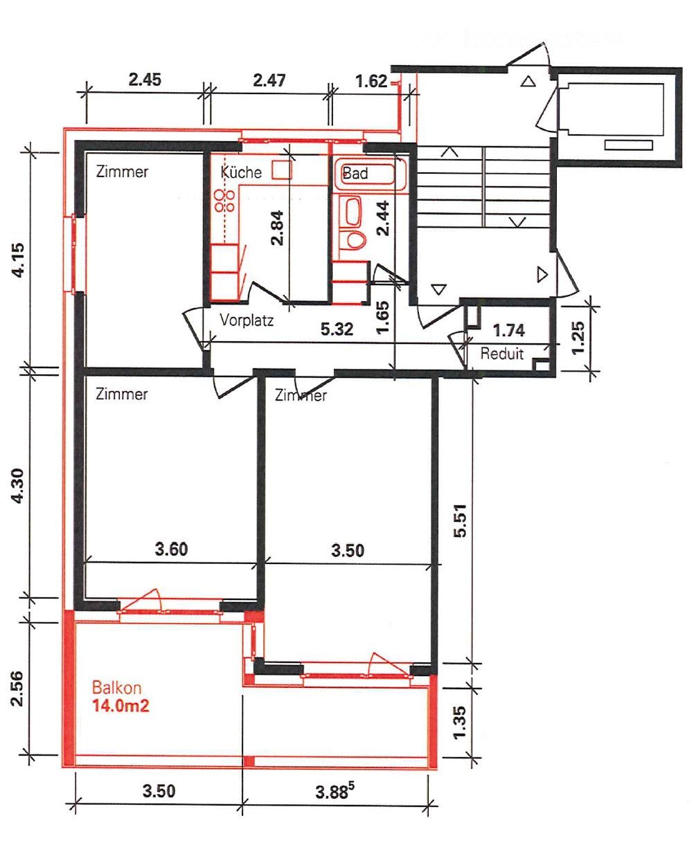 3 rooms apartment, Foto 1 von 5