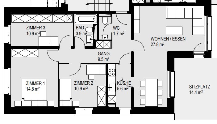4 ½ rooms apartment