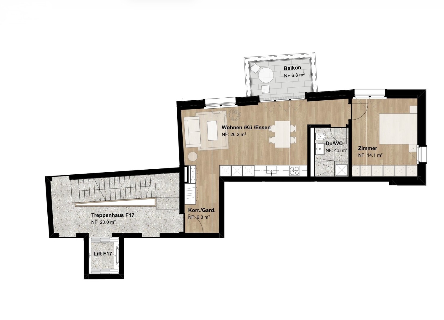 2 ½ Zimmer Wohnung, Foto 3 von 4